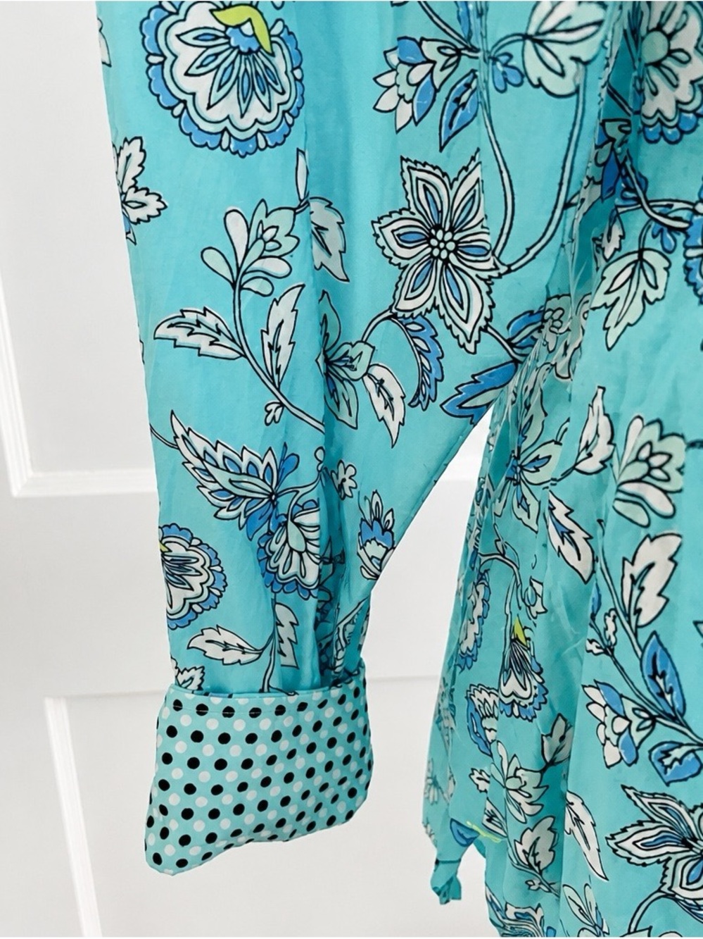 Talbots Turquoise Floral Button-Down Shirt